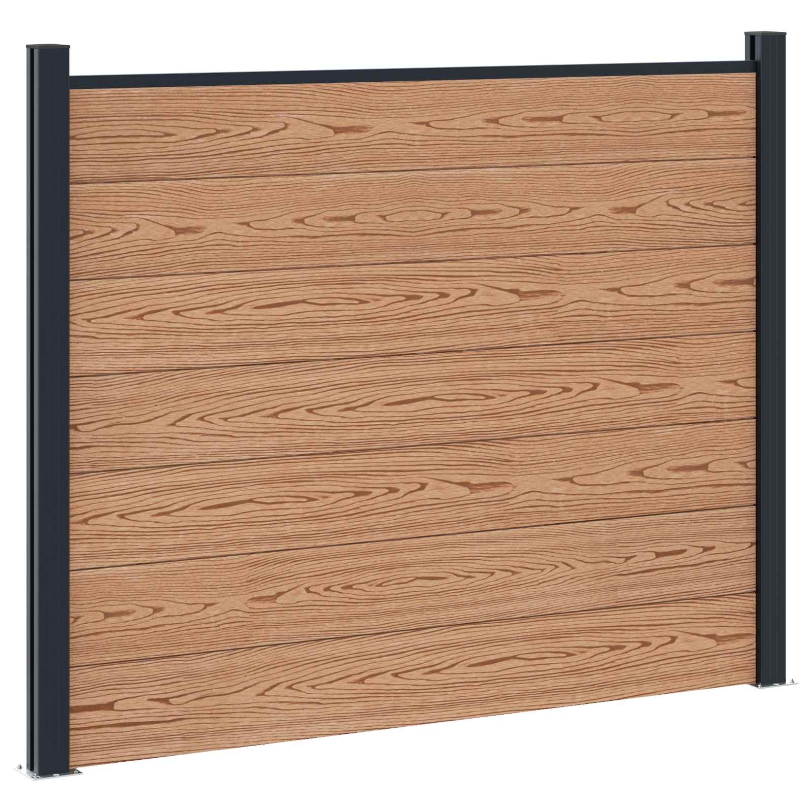Panel ograde 8 pcs WPC i aluminij Smeđa