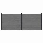 Panel ograde 2 pcs WPC i aluminij Siva