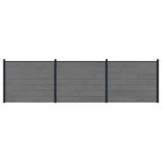 Panel ograde 3 pcs WPC i aluminij Siva
