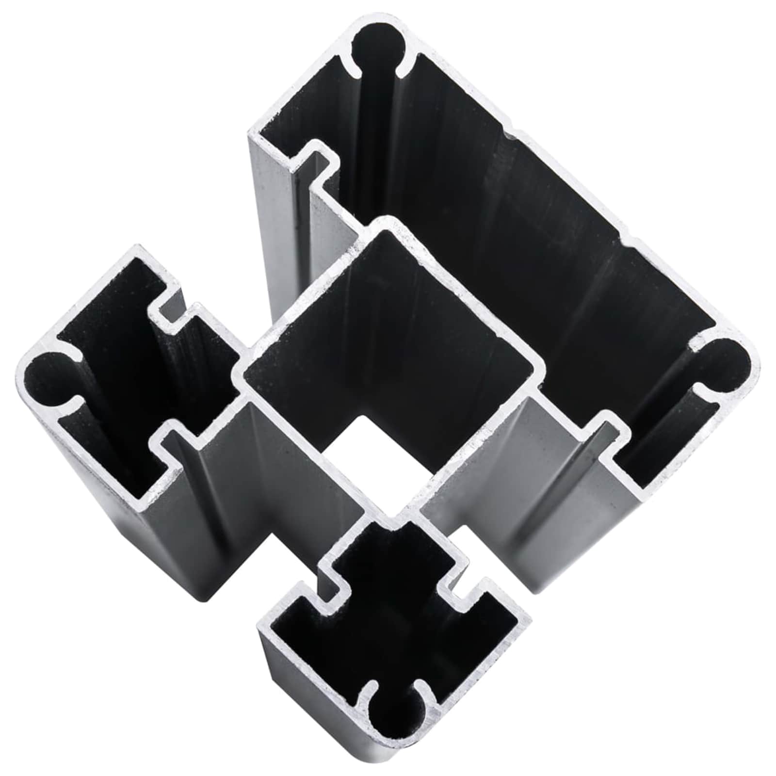 Panel ograde 6 pcs WPC i aluminij Siva