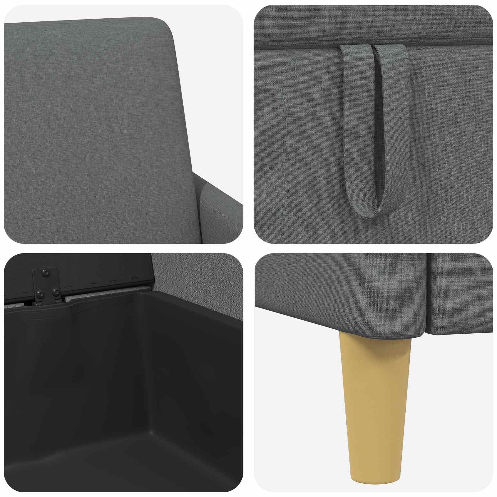 Sofa s pohranom Tamnosiva 72 x 78 x 87 cm Poliester