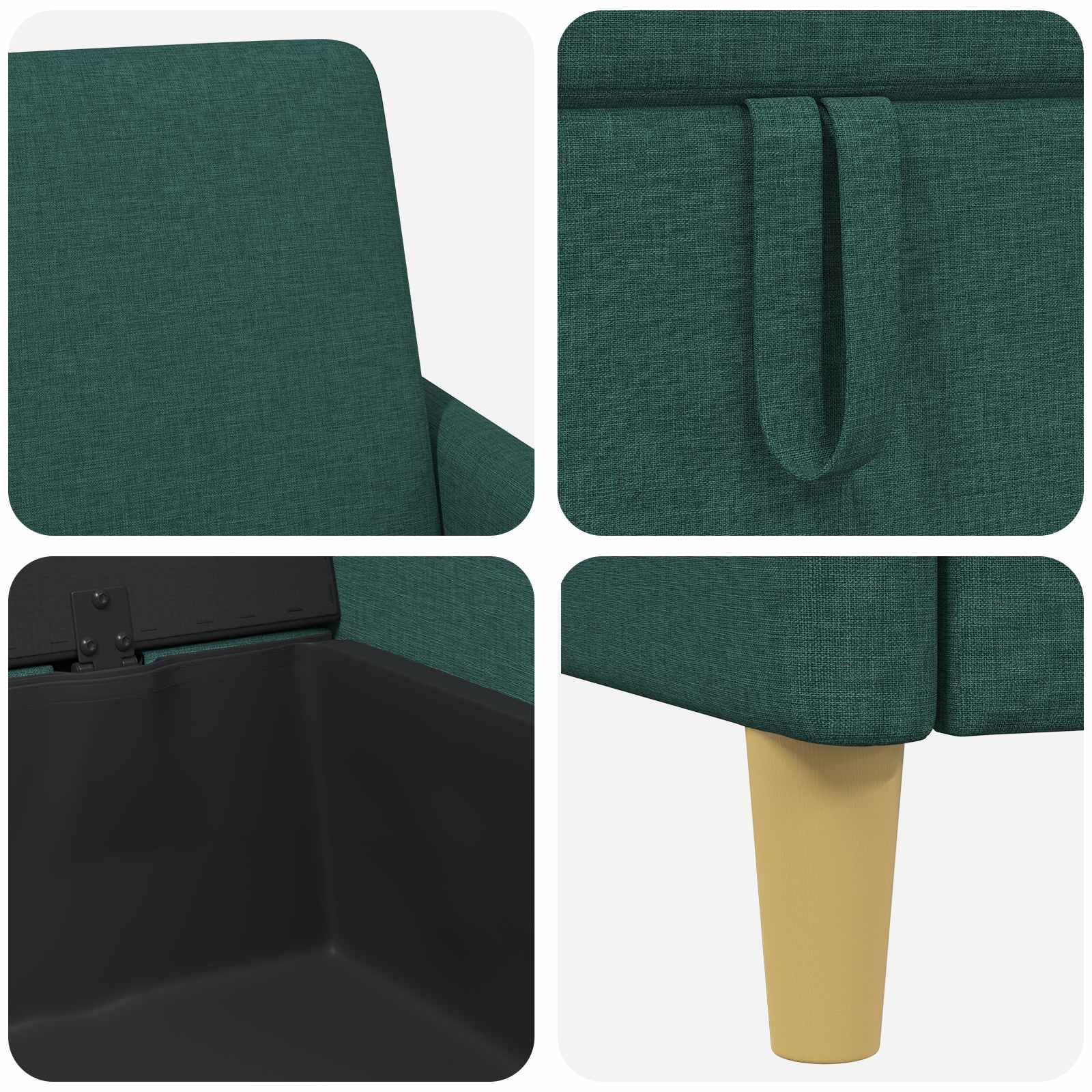 Sofa s pohranom Tamnozelena 72 x 78 x 87 cm Poliester