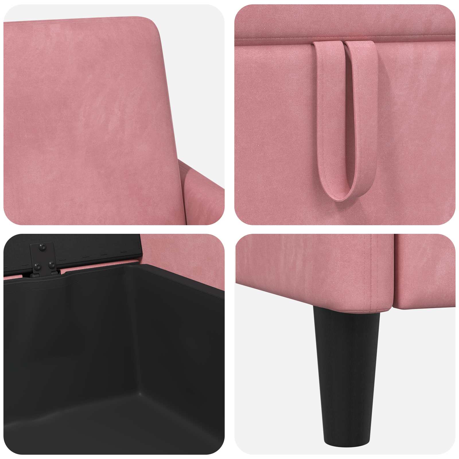 Sofa s pohranom Ružičasta 72 x 78 x 87 cm Poliester