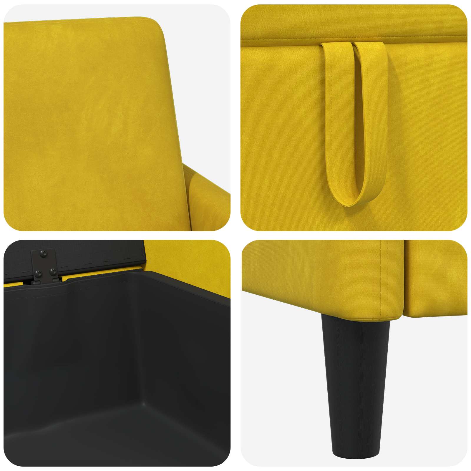 Sofa s pohranom Žuta 72 x 78 x 87 cm Poliester
