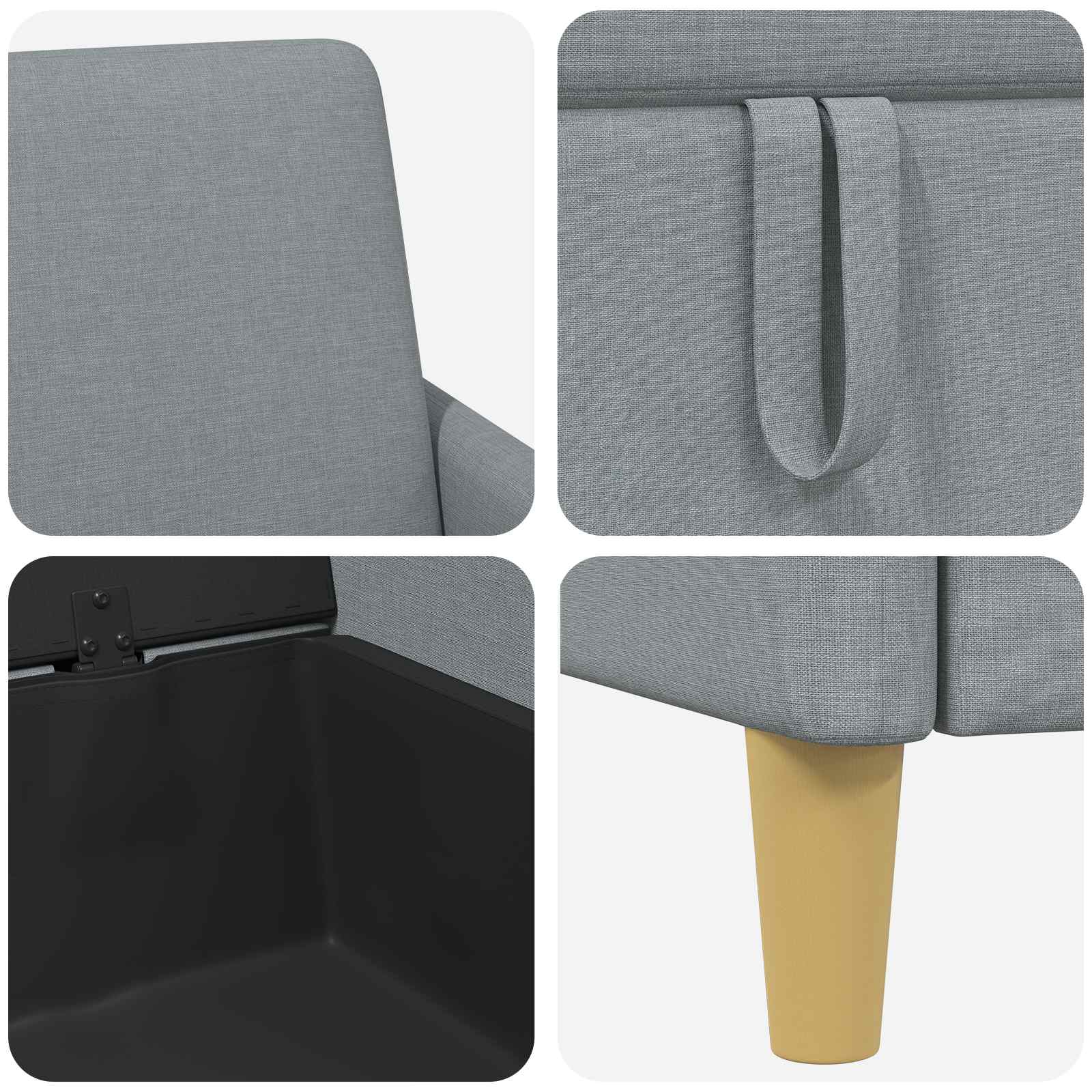 Sofa s pohranom Svjetlosiva 122 x 78 x 87 cm Poliester