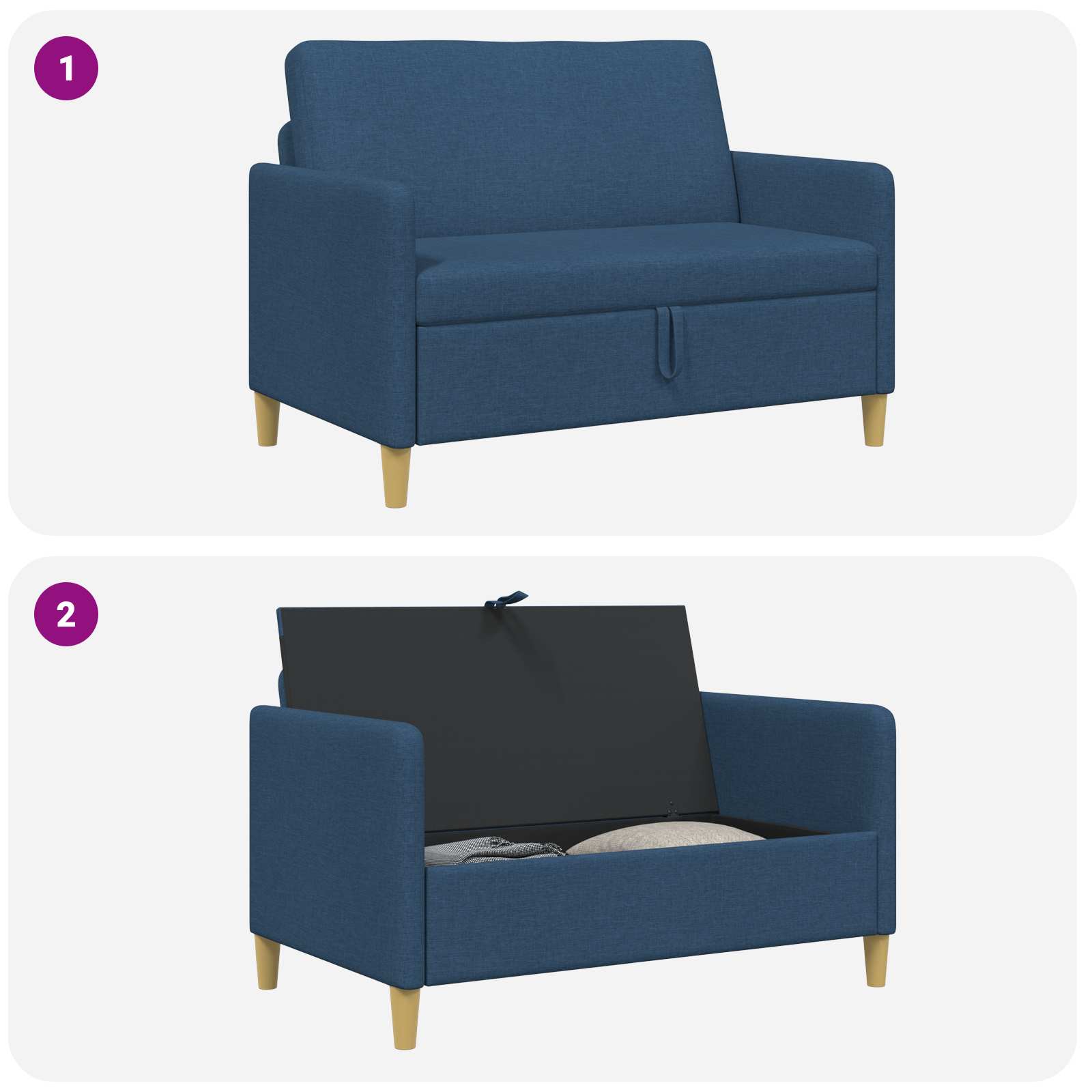 Sofa s pohranom Plava 122 x 78 x 87 cm Poliester