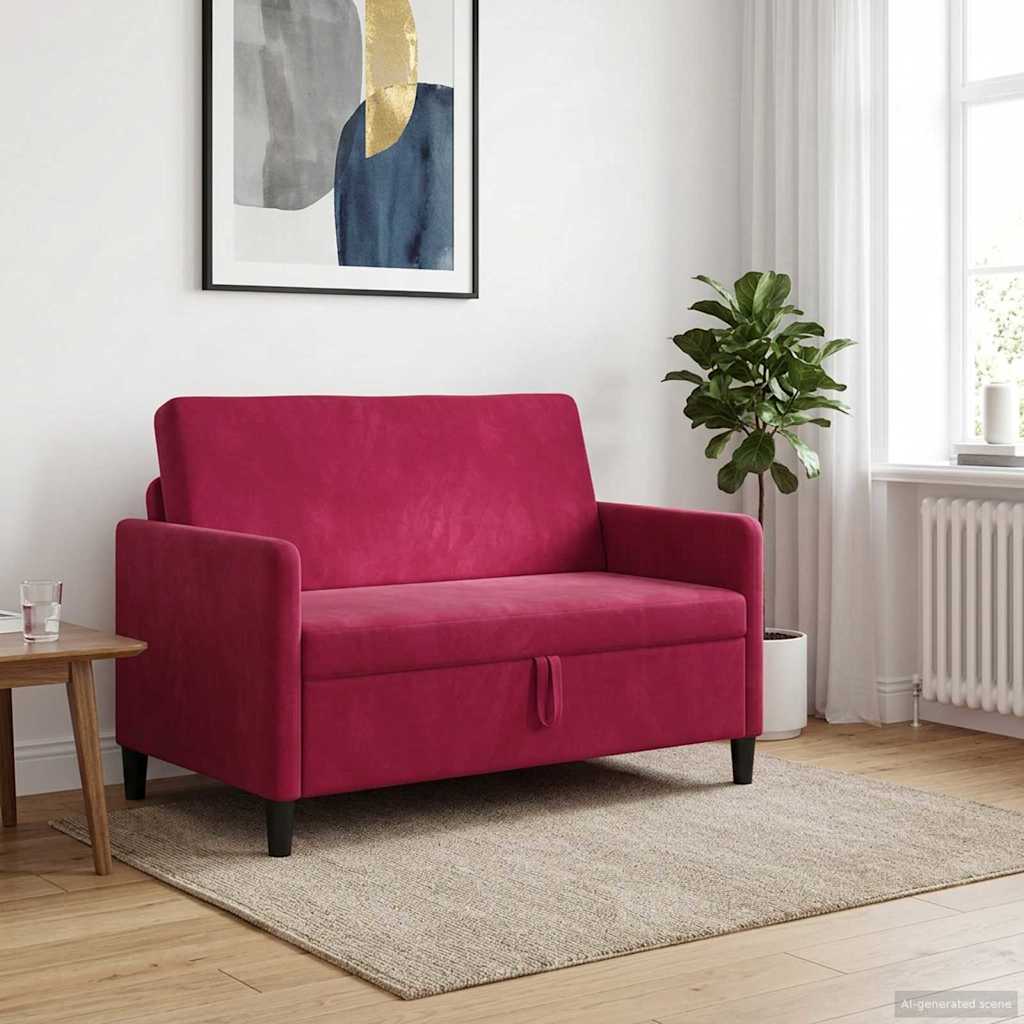 Sofa s pohranom Vinska crvena 122 x 78 x 87 cm Poliester