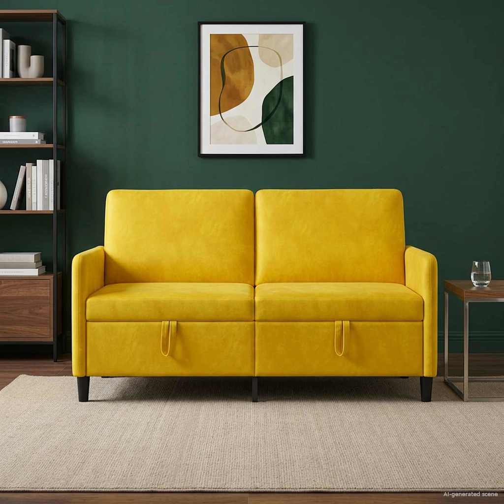 Sofa s pohranom Žuta 152 x 78 x 87 cm Poliester
