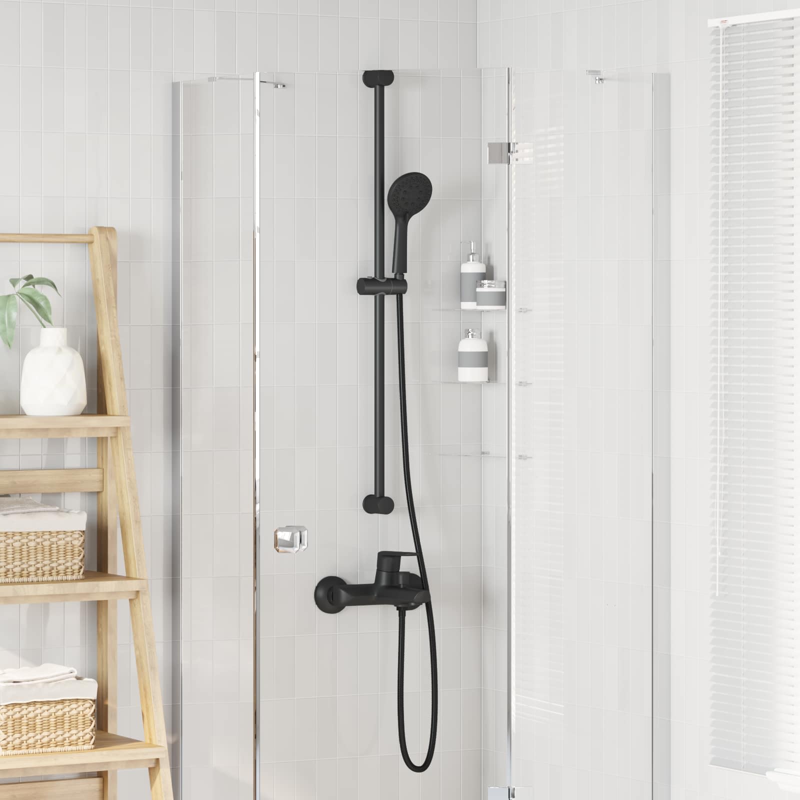 Set sustava za tuš Crna 101 cm Nehrđajući čelik