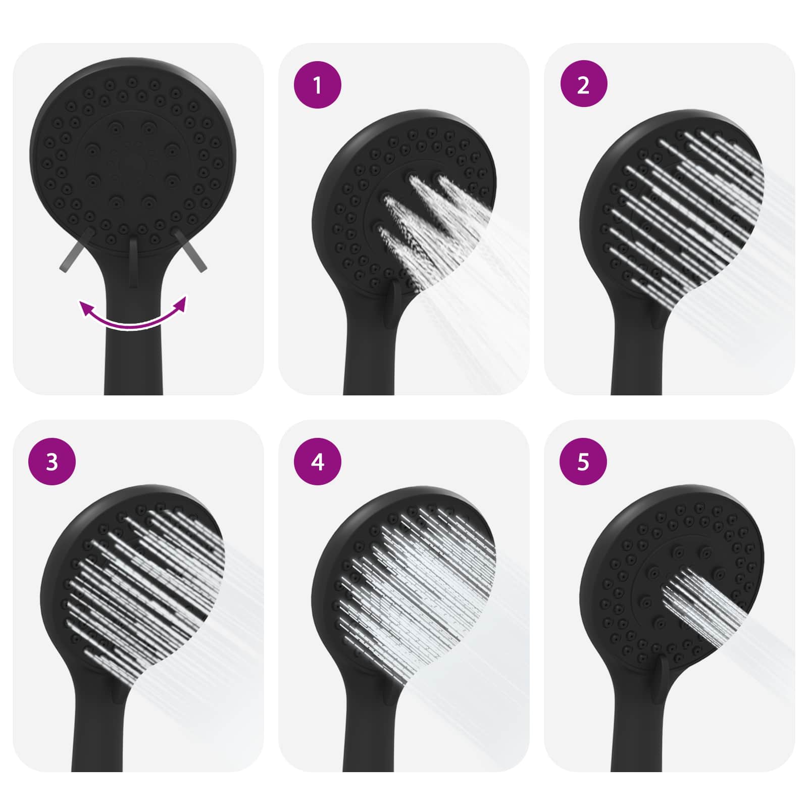 Set sustava za tuš Crna 101 cm Nehrđajući čelik