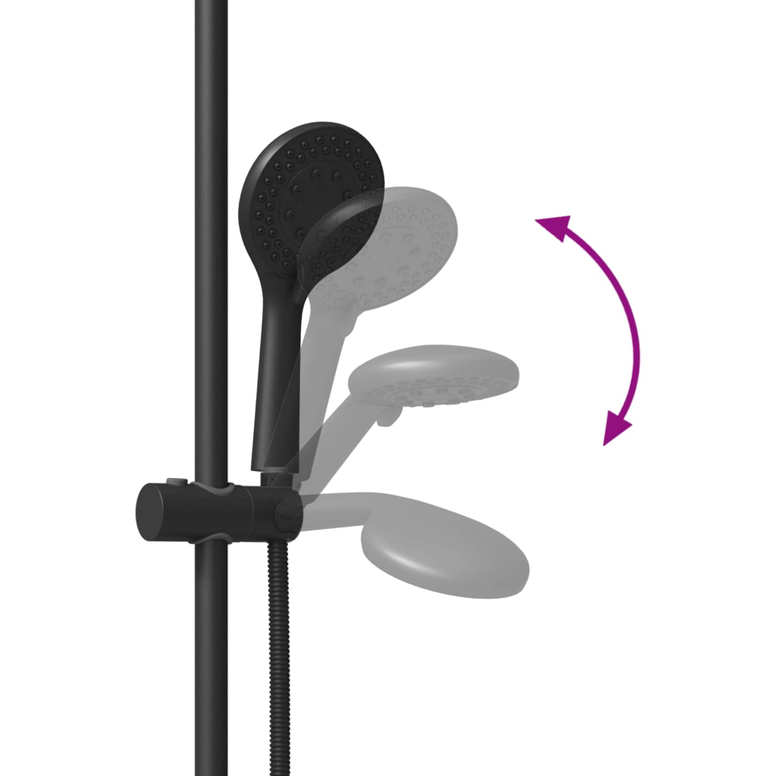 Set sustava za tuš Crna 101 cm Nehrđajući čelik