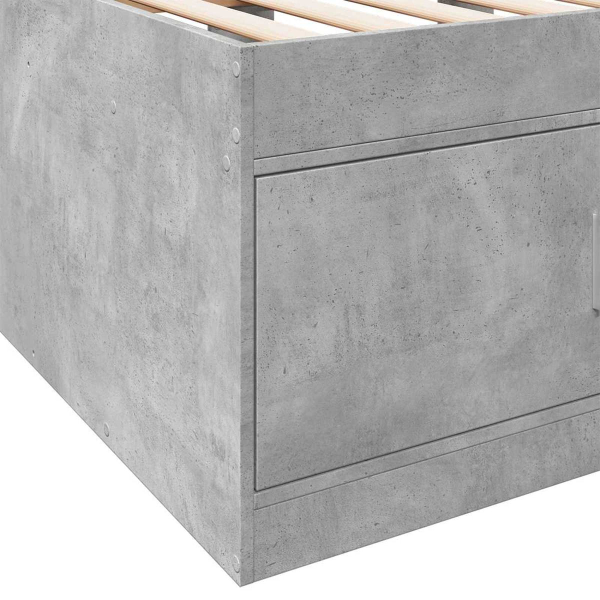 Okvir kreveta s pohranom s ladicama Betonska siva 80 x 200 cm