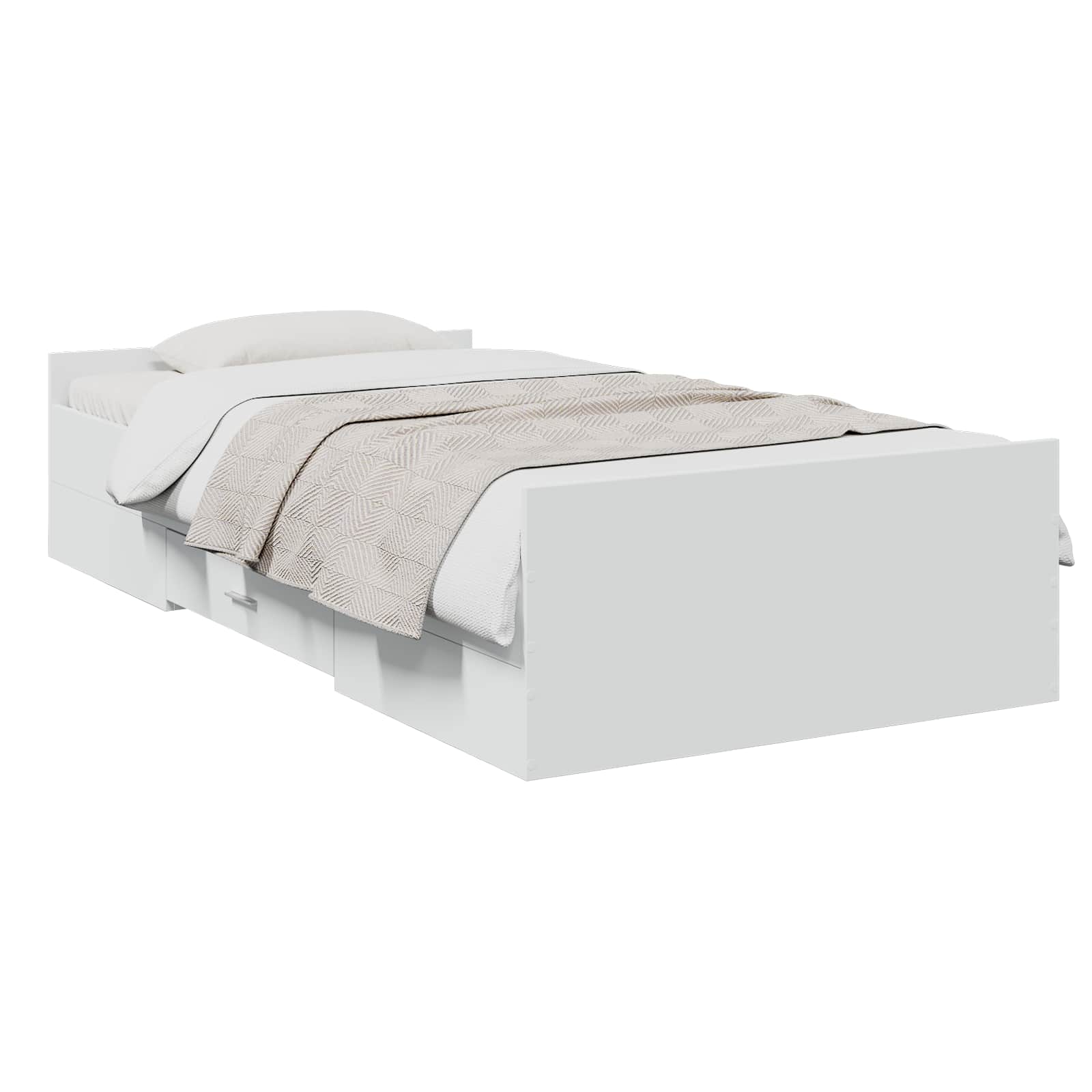 Okvir kreveta s pohranom Bijela 80 x 200 cm Konstruirano drvo