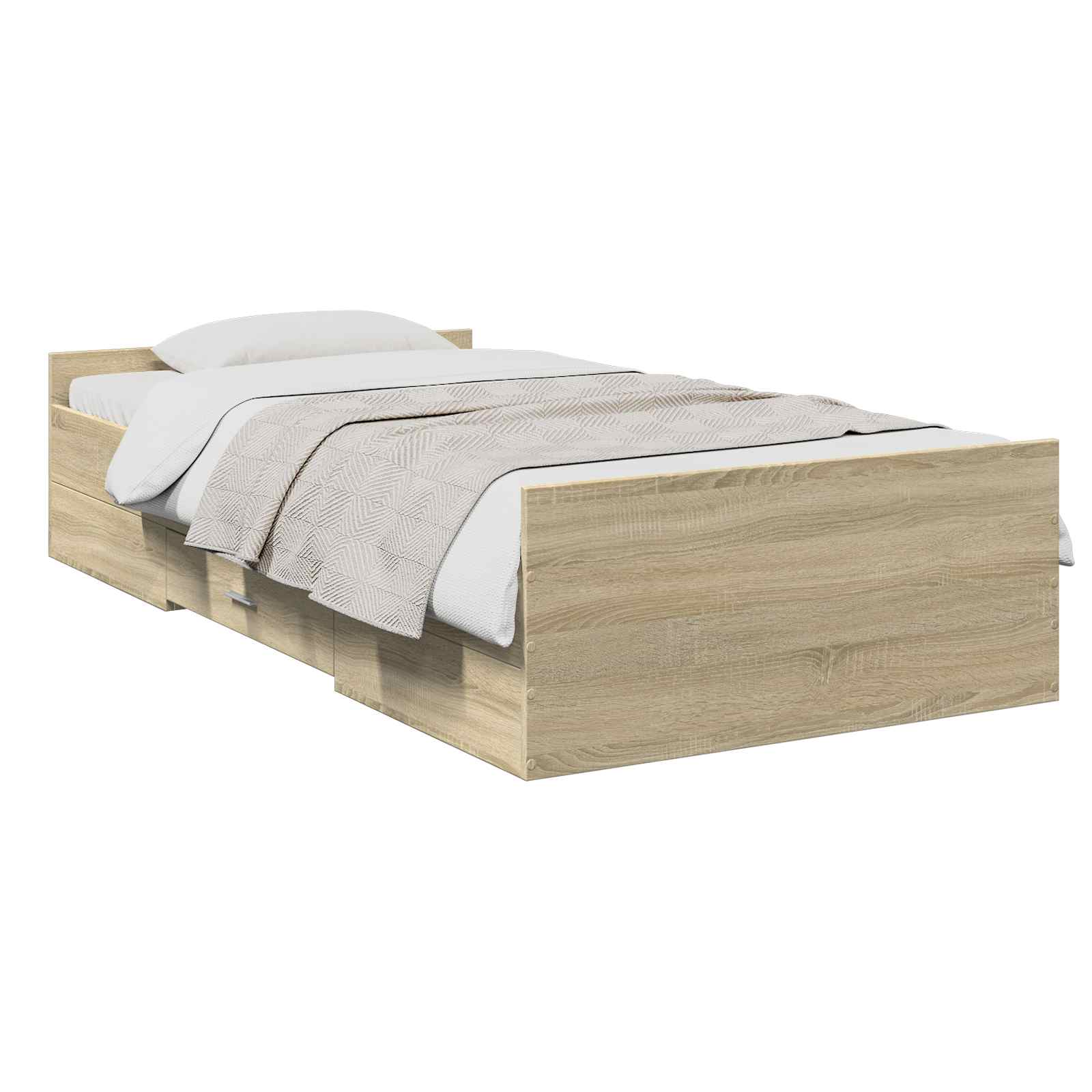 Okvir kreveta s pohranom s ladicama Hrast sonoma 80 x 200 cm