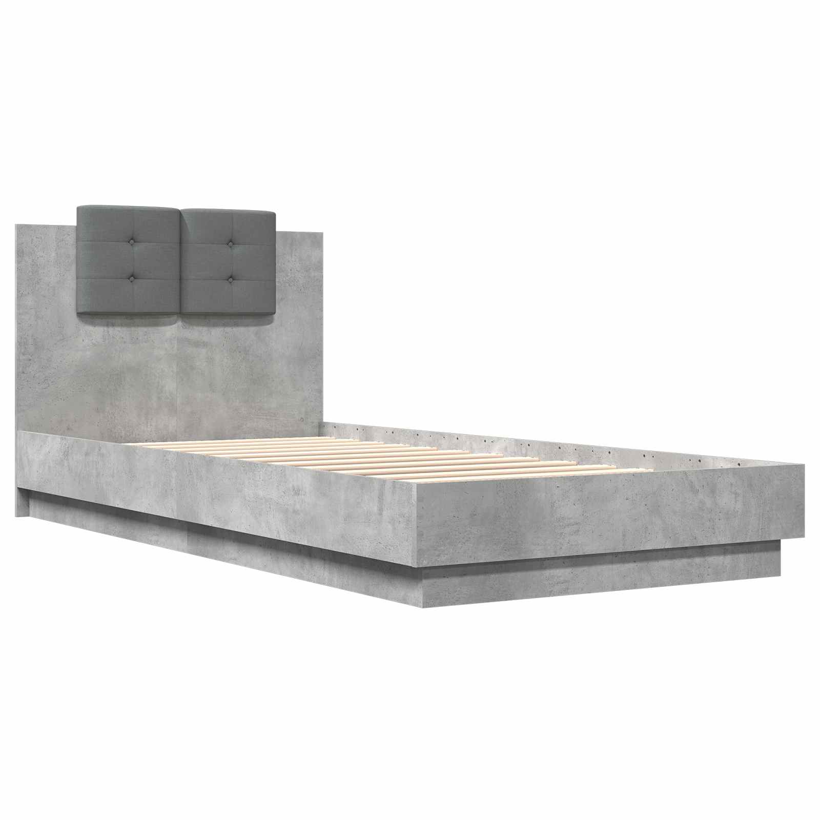 Okvir kreveta s uzglavljem Betonska siva 80 x 200 cm
