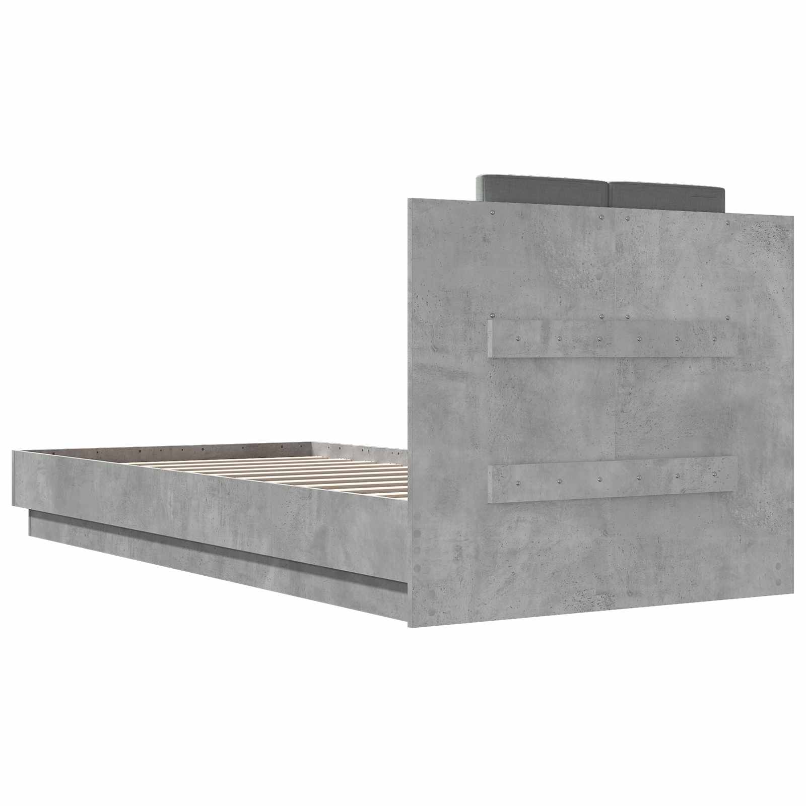 Okvir kreveta s uzglavljem Betonska siva 80 x 200 cm