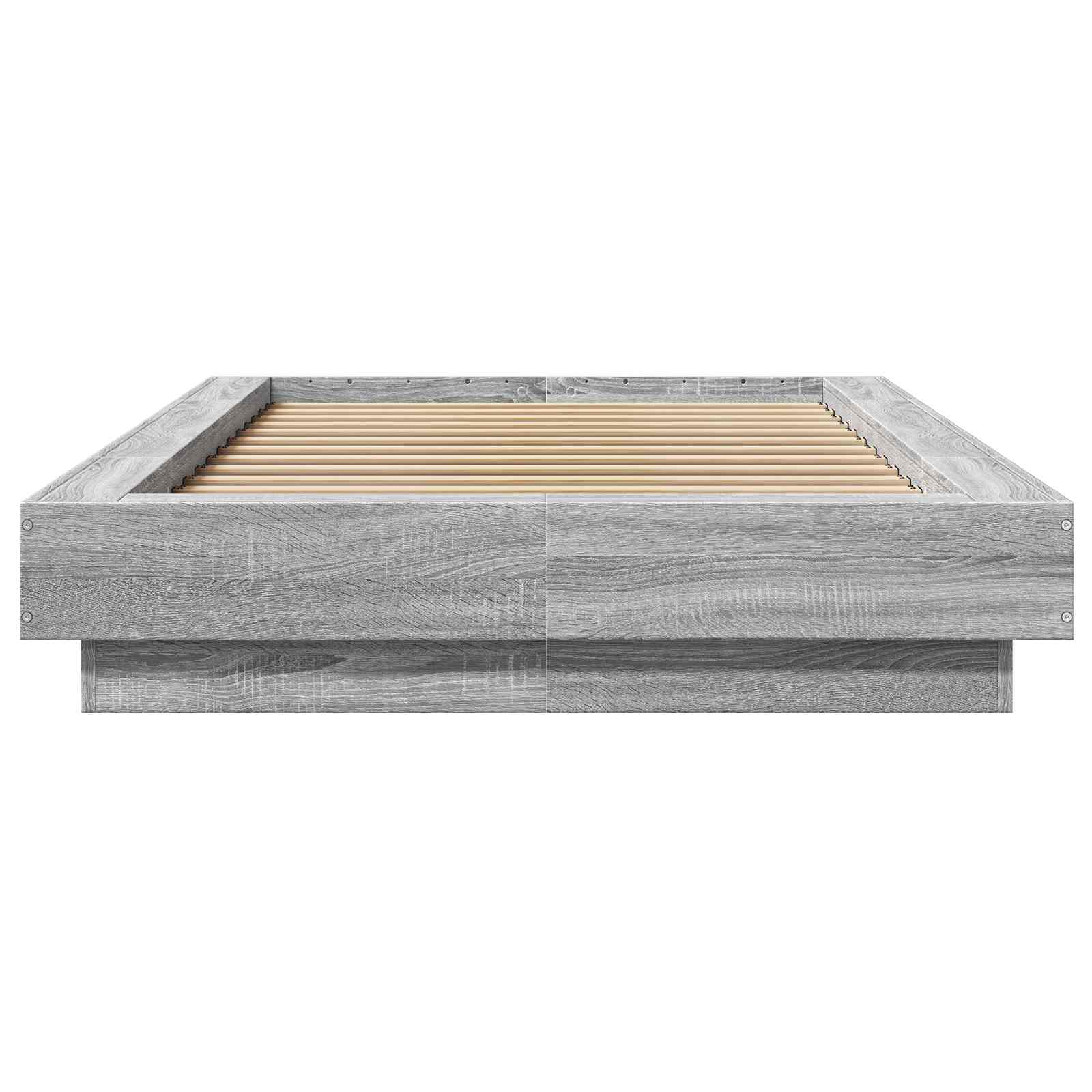 Krevetna konstrukcija s LED svjetlom Siva Sonoma 80 x 200 cm