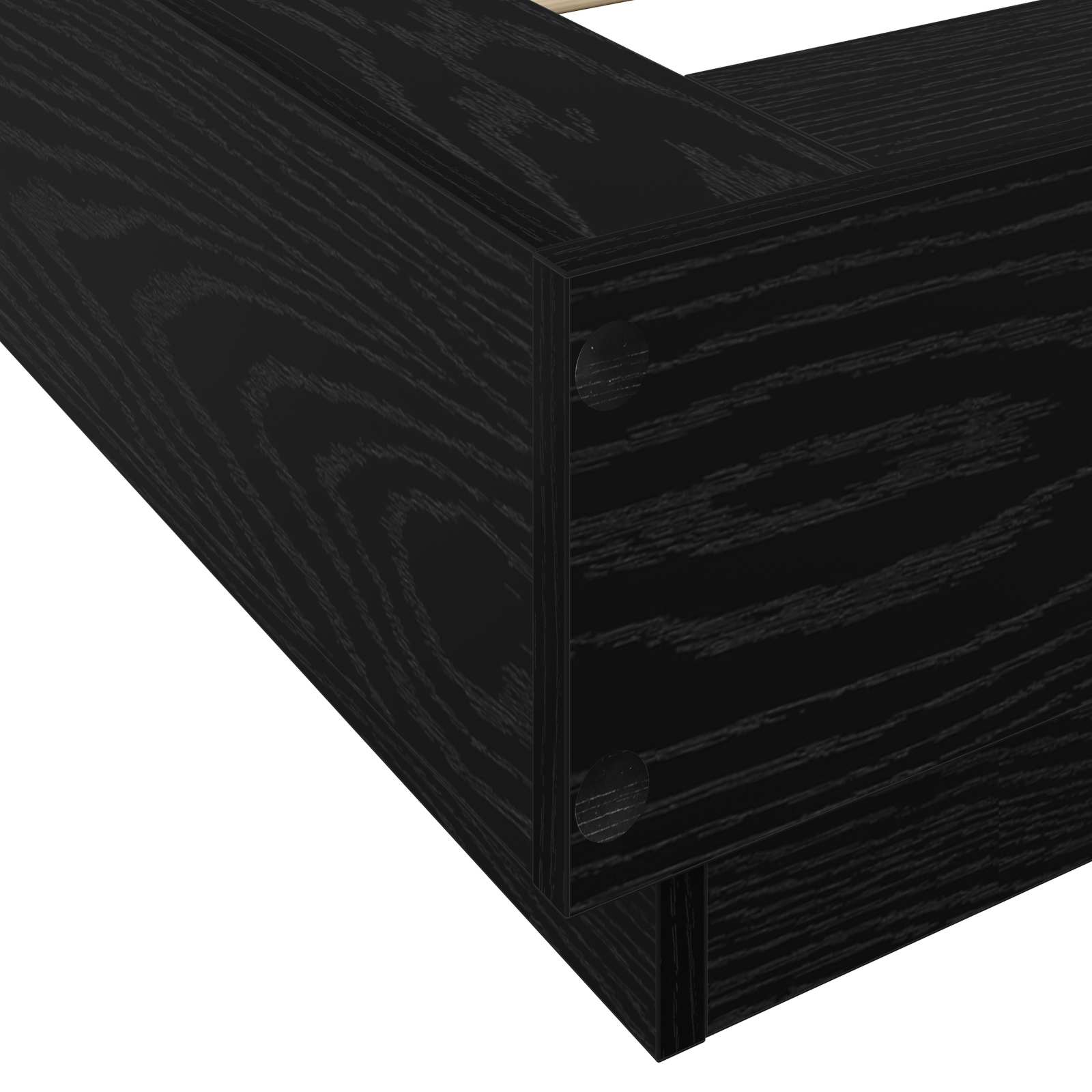 Krevetna konstrukcija s LED svjetlom Crni hrast 80 x 200 cm