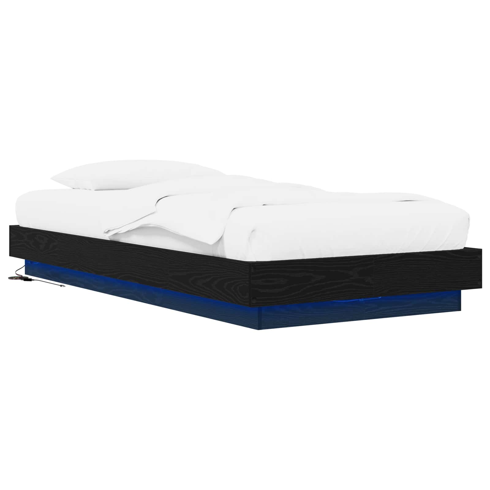 Krevetna konstrukcija s LED svjetlom Crni hrast 80 x 200 cm