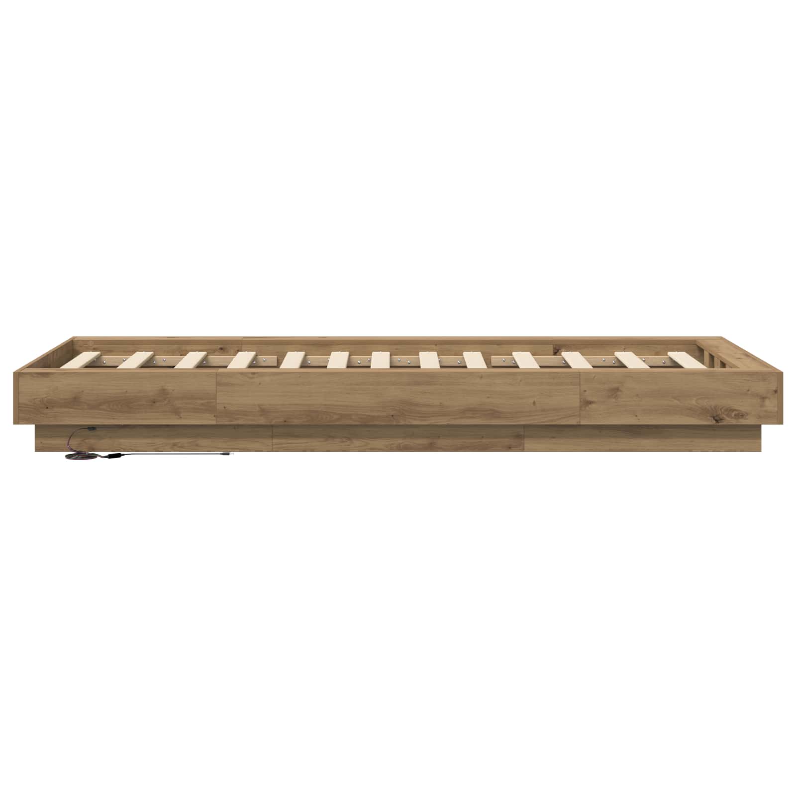 Krevetna konstrukcija s LED svjetlom Hrast artisan 80 x 200 cm