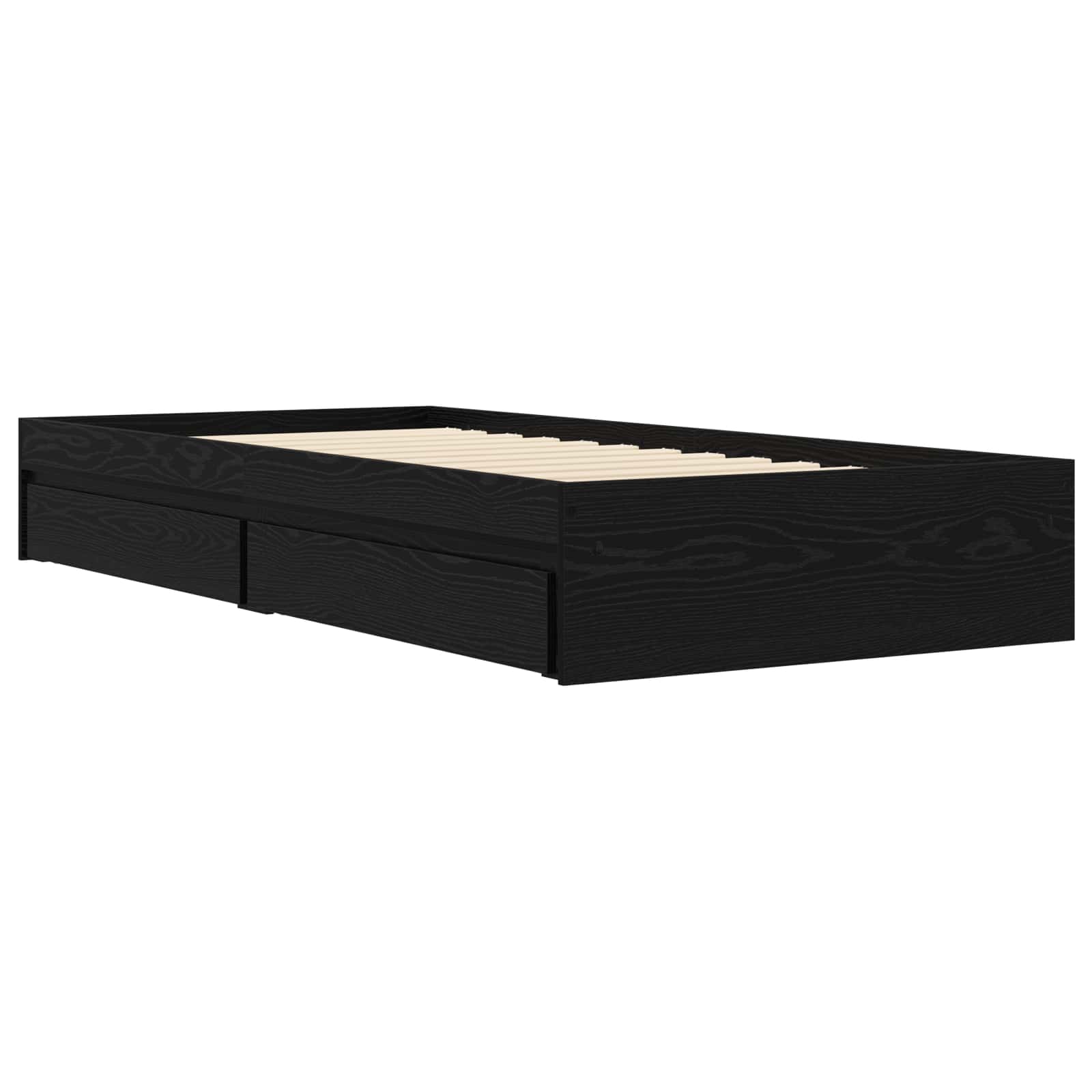 Okvir kreveta s pohranom s ladicama Crni hrast 80 x 200 cm