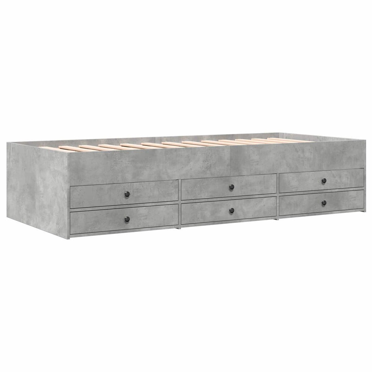 Okvir kreveta s pohranom s ladicama Betonska siva 80 x 200 cm