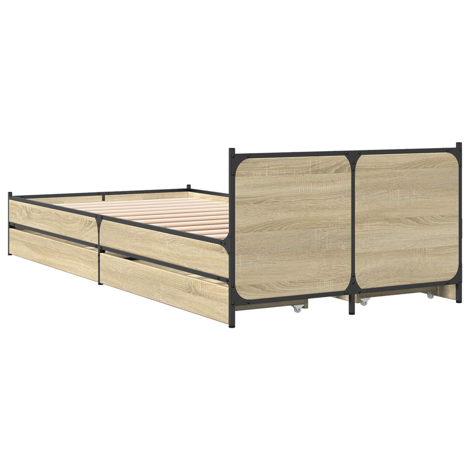 Okvir kreveta s uzglavljem s ladicama Hrast sonoma 80 x 200 cm