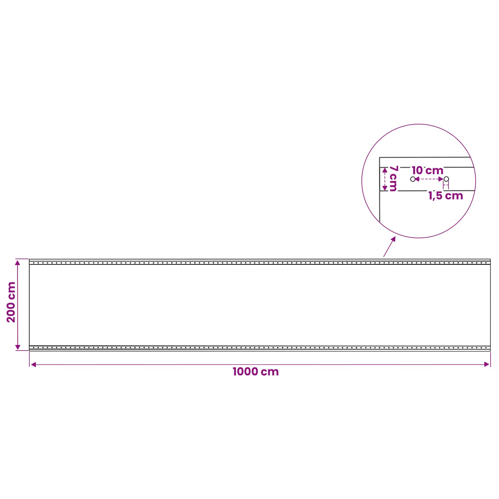 Cerada s rupama 2 kom. Zelena 2 x 10 m 260 gsm PE