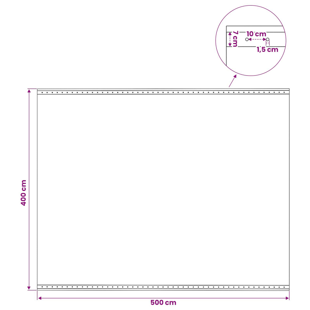 Cerada s rupama 2 kom. Zelena 4 x 5 m 260 gsm PE