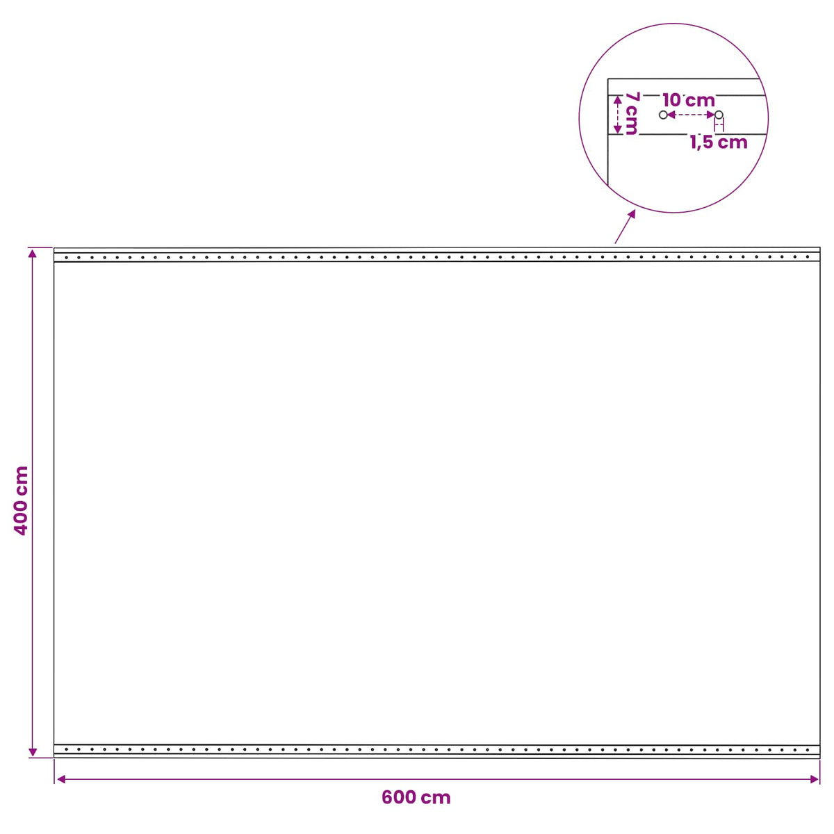 Cerada s rupama 2 kom. Zelena 4 x 6 m 260 gsm PE