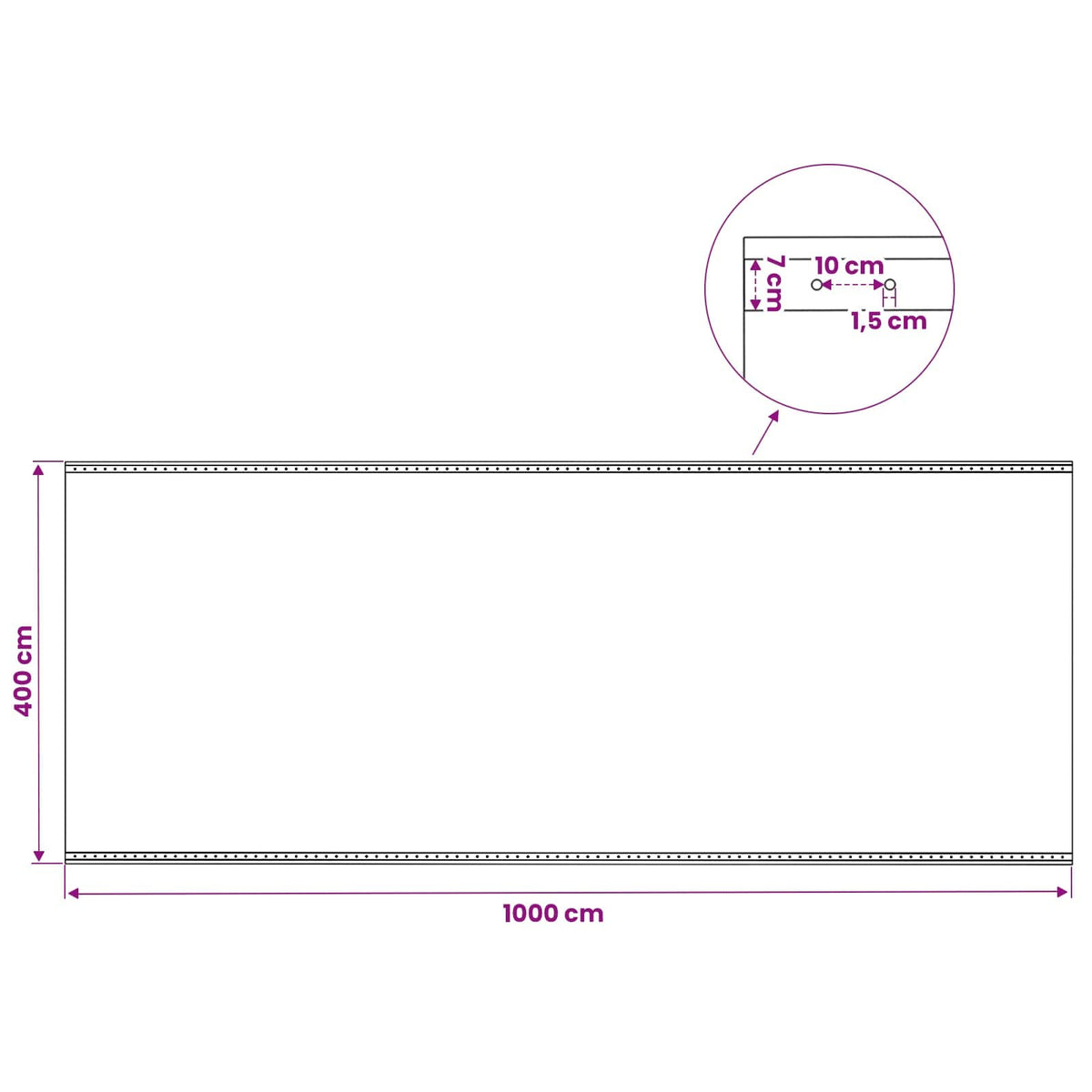 Cerada s rupama 2 kom. Zelena 4 x 10 m 260 gsm PE