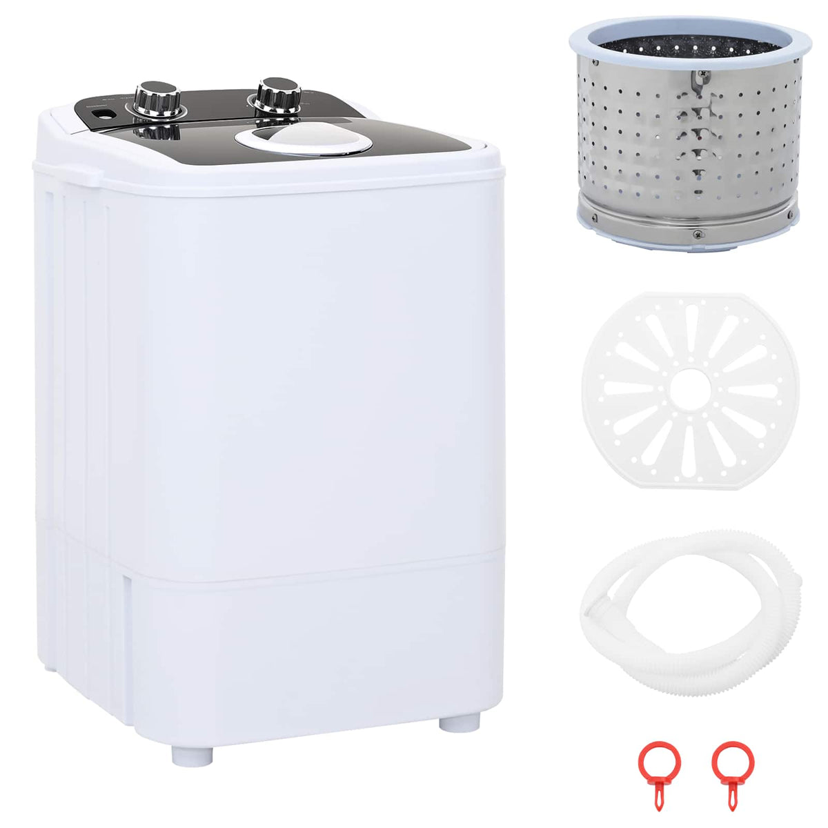 Mini perilica rublja s jednim kadom 4,6 kg Crna i bijela