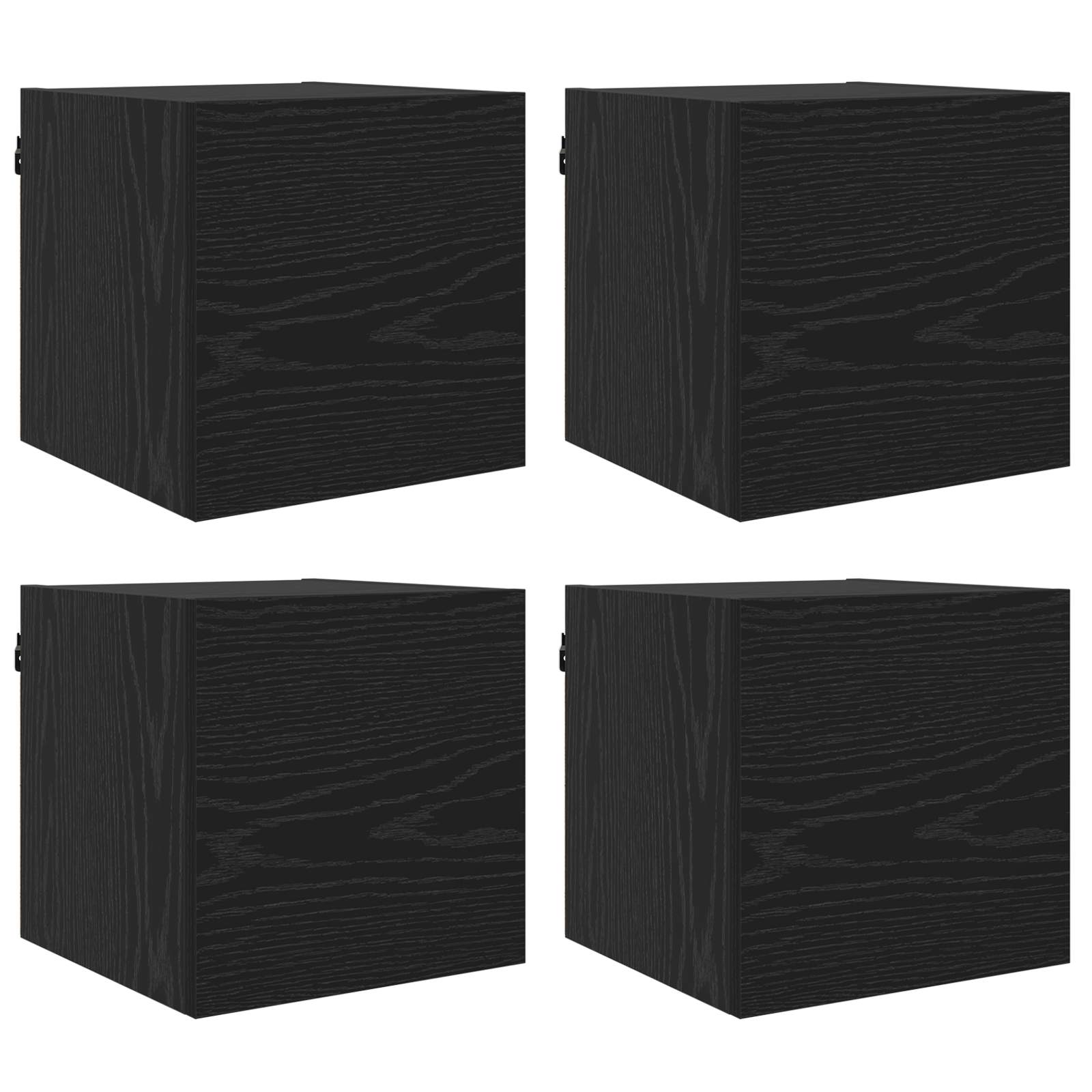 Ormar za TV montiran na zid 4 pcs Crni hrast 30,5 x 30 x 30 cm