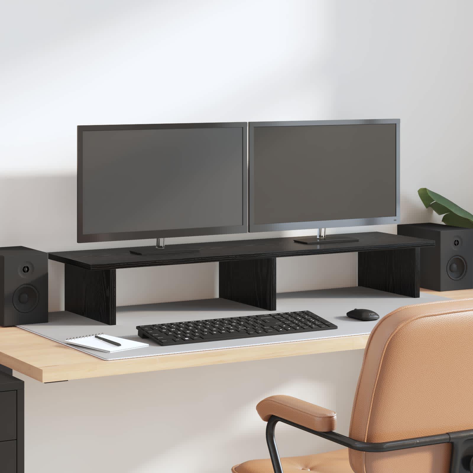 Stalak za Monitor Crni hrast 100 x 27 x 15 cm Konstruirano drvo