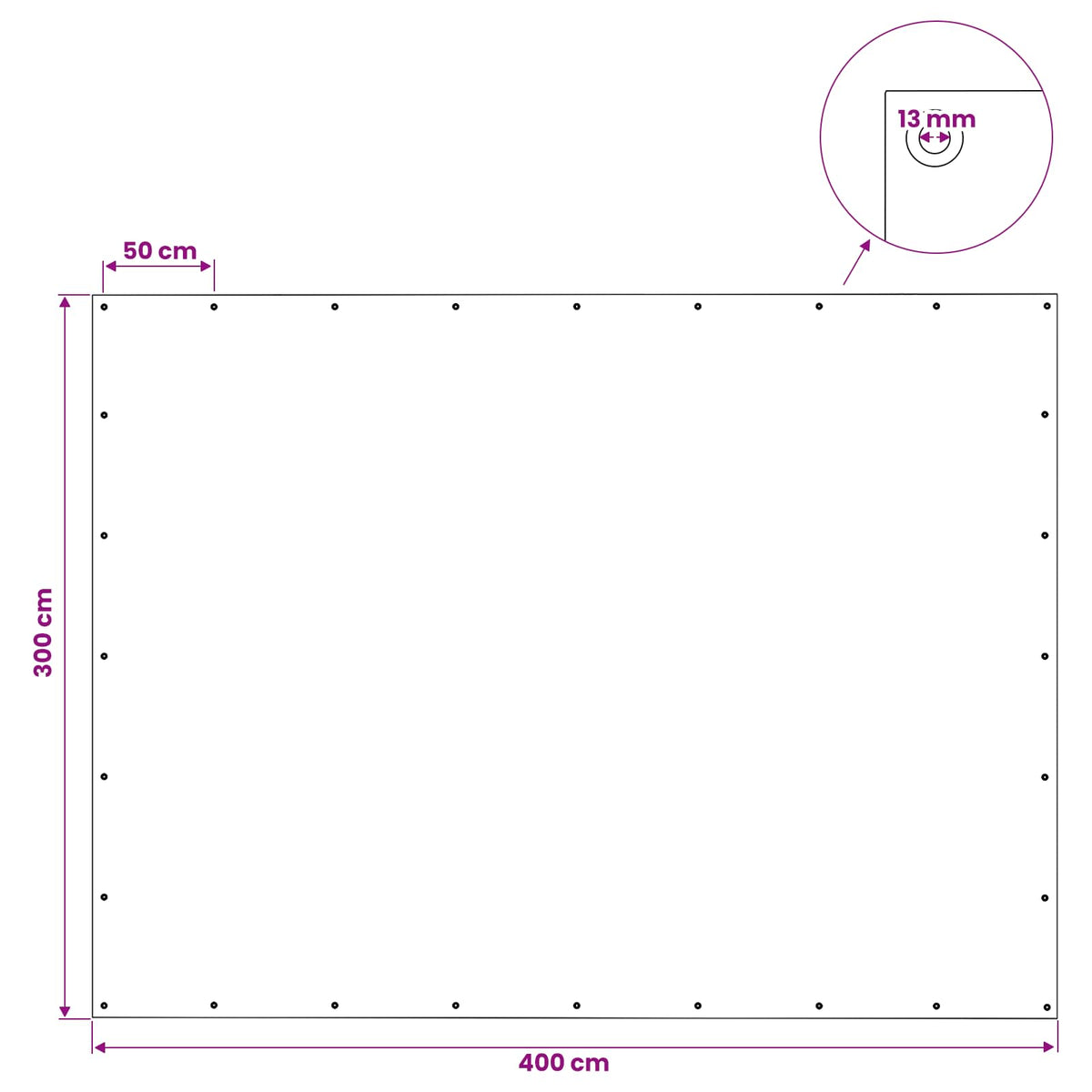 Cerada s rupama Zelena 3 x 4 m 140 gsm PE