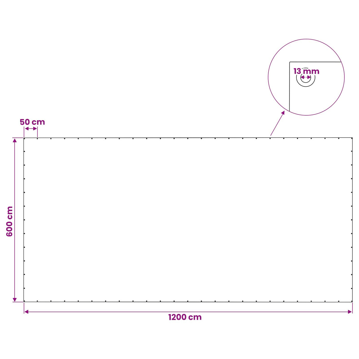 Cerada s rupama Zelena 6 x 12 m 140 gsm PE