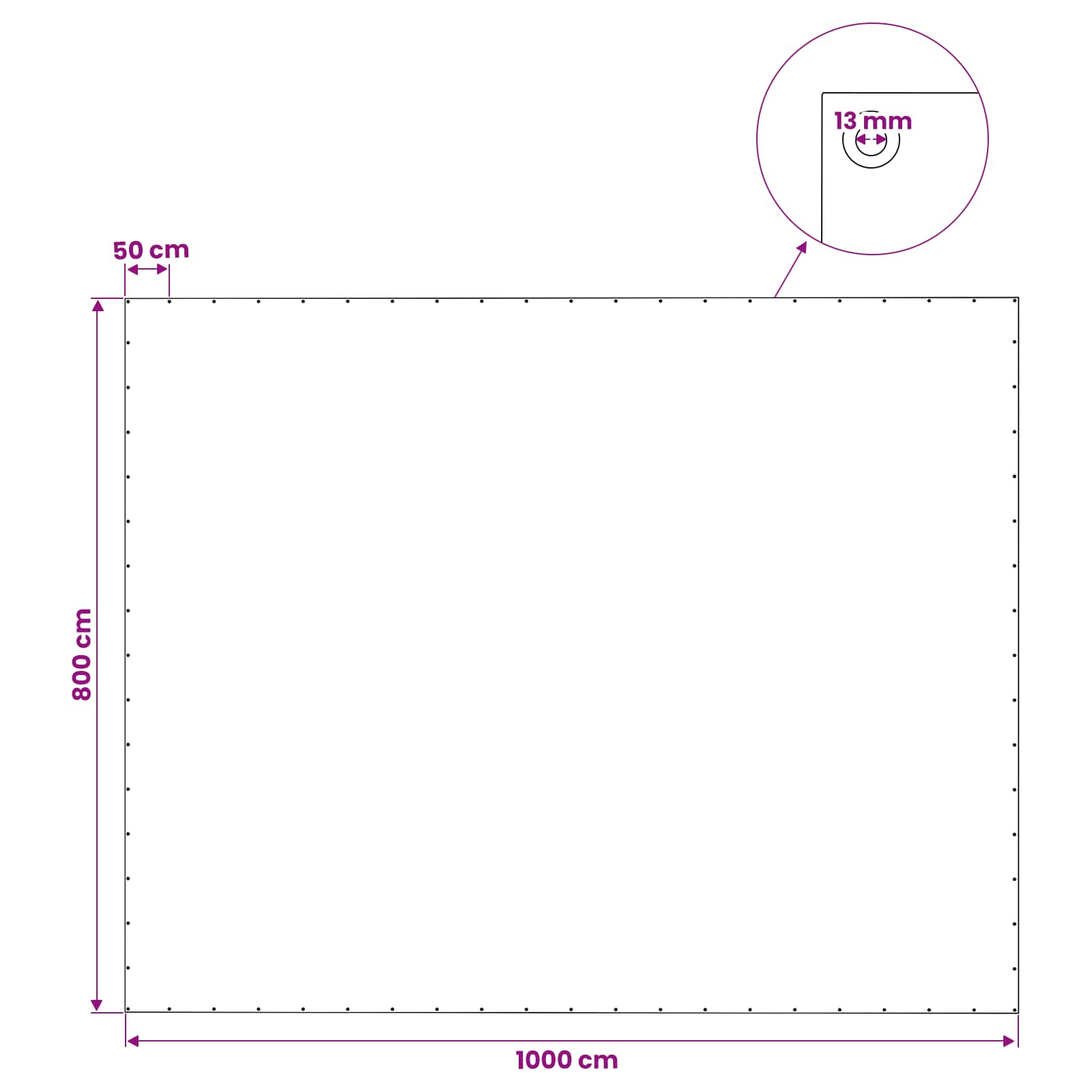 Cerada s rupama Zelena 8 x 10 m 140 gsm PE