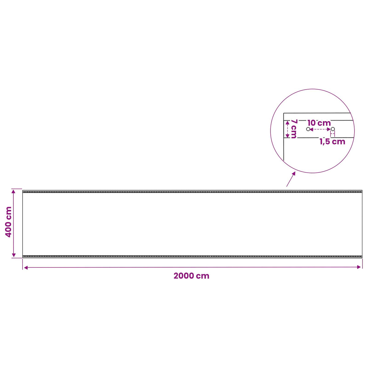 Cerada s rupama Zelena 4 x 20 m 260 gsm PE