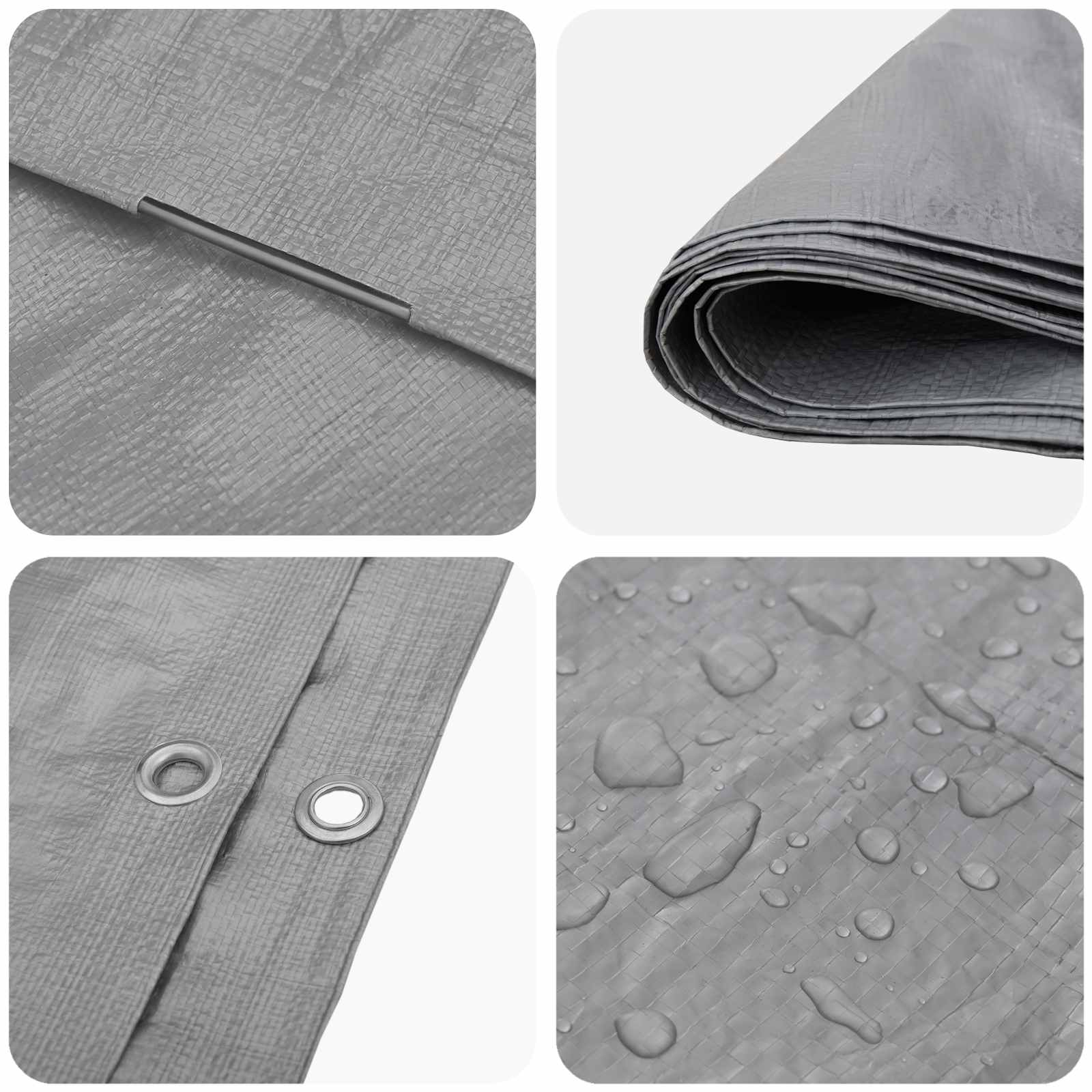Cerada s rupama Svjetlosiva 3 x 3 m 90 gsm PE