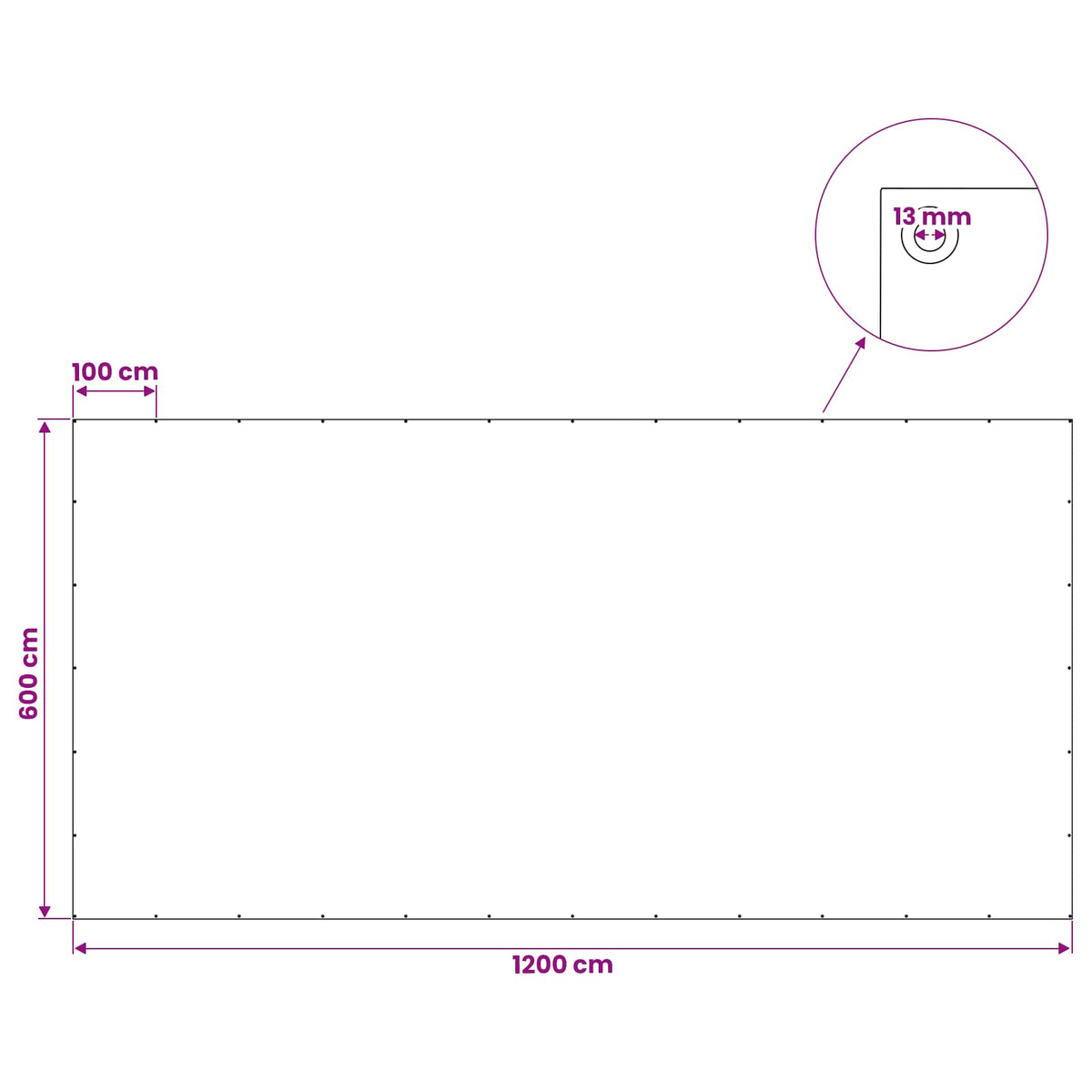 Cerada s rupama Svjetlosiva 6 x 12 m 90 gsm PE