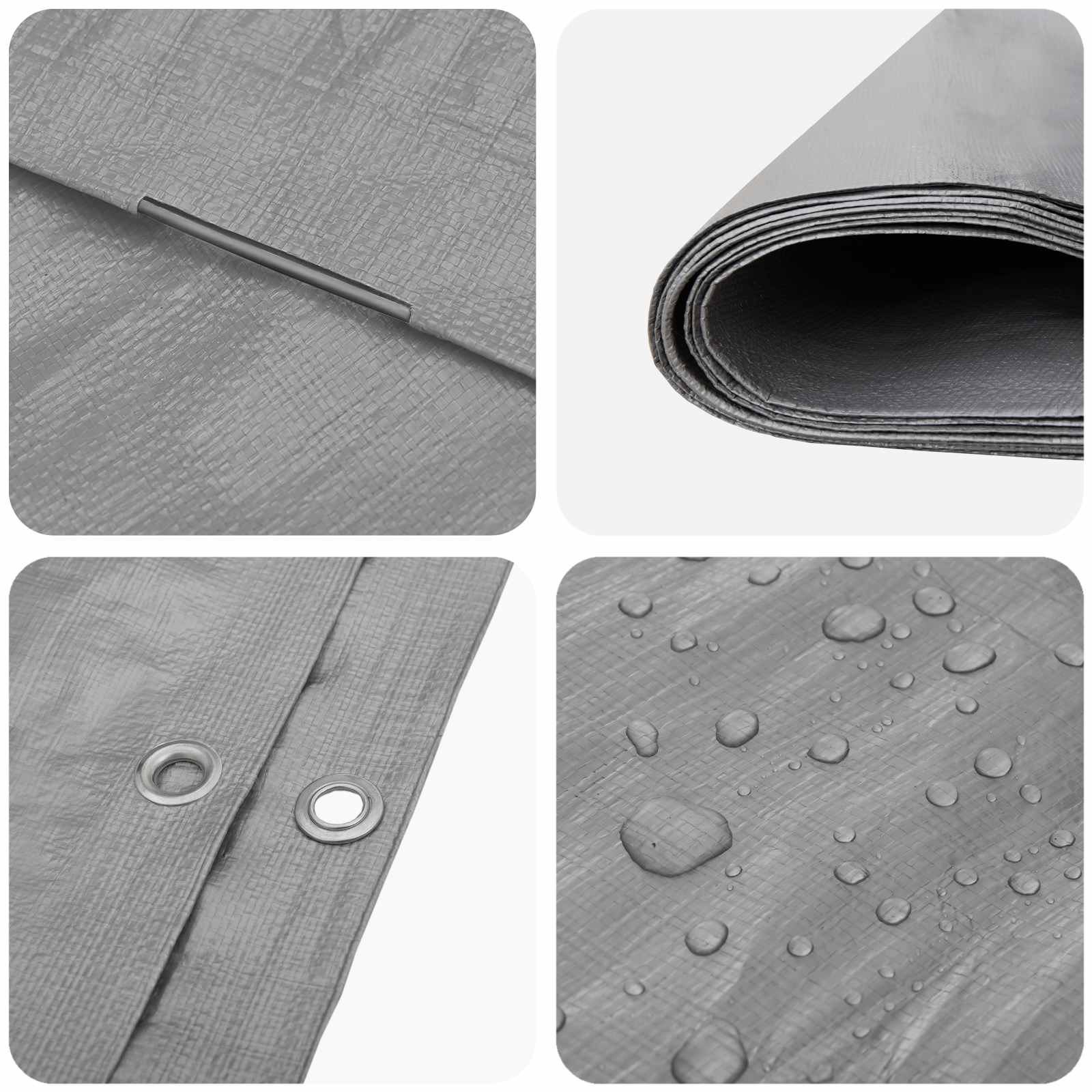 Cerada s rupama Svjetlosiva 4 x 5 m 180 gsm PE