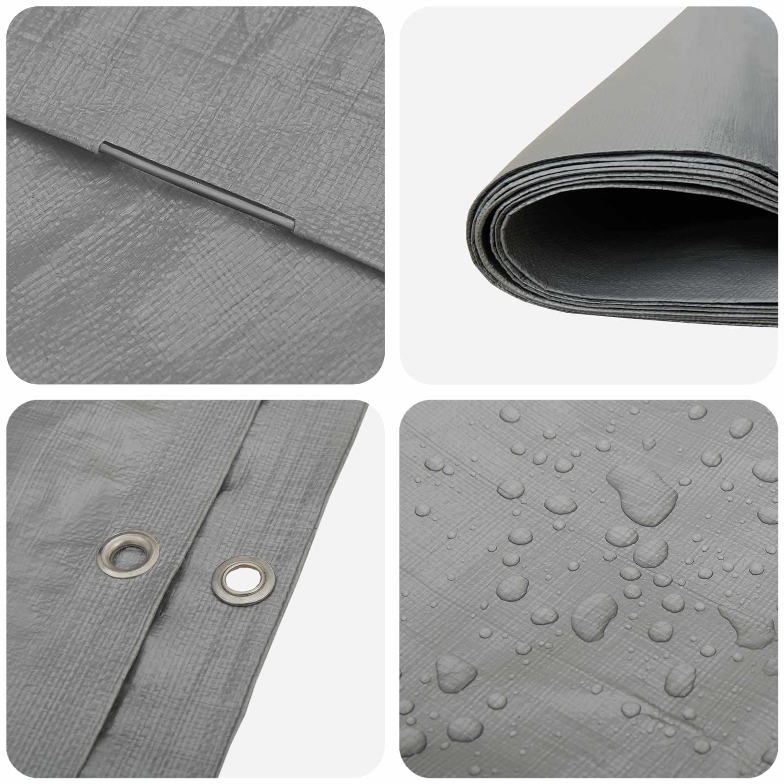 Cerada s rupama Svjetlosiva 2 x 3 m 260 gsm PE