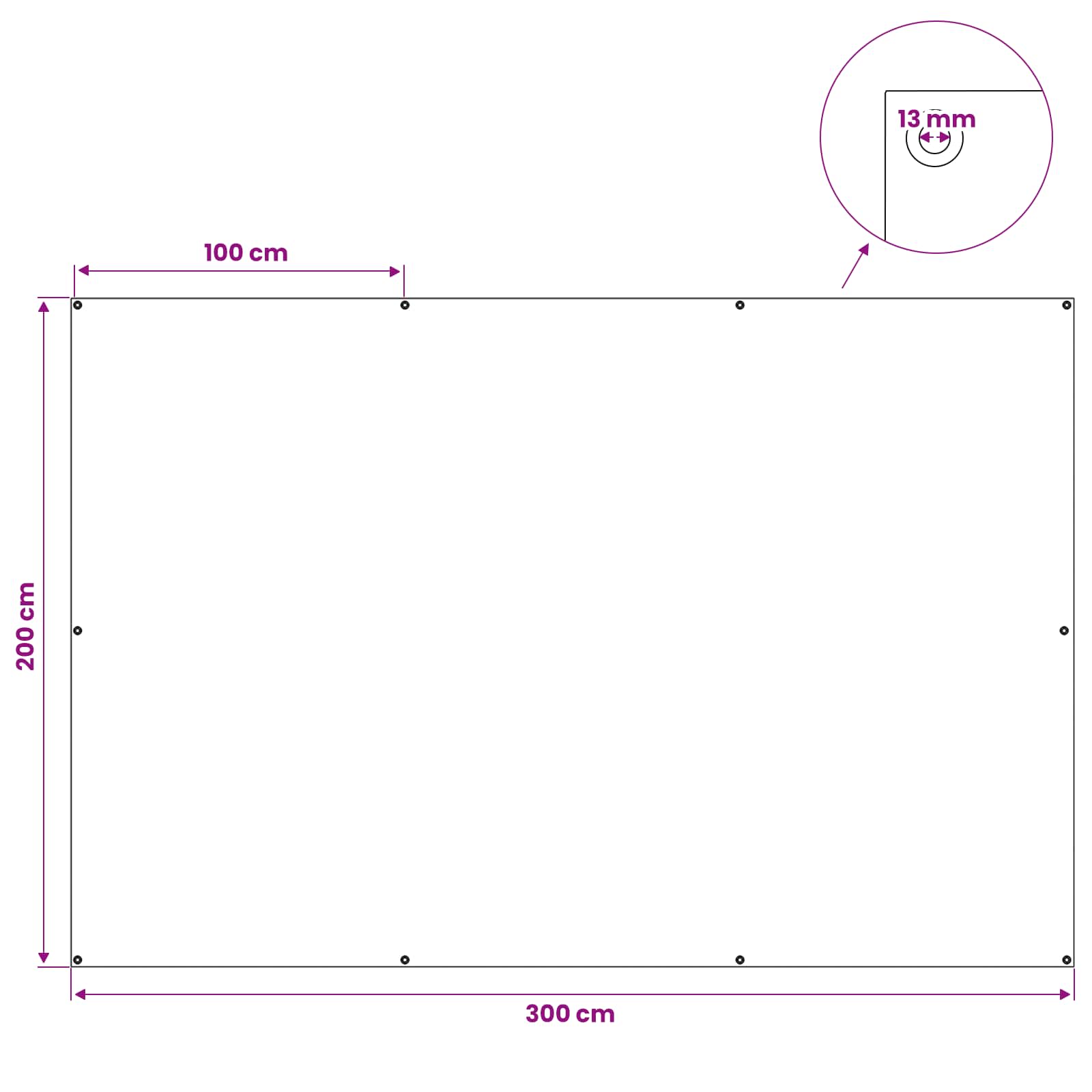 Cerada s rupama Svjetlosiva 2 x 3 m 260 gsm PE