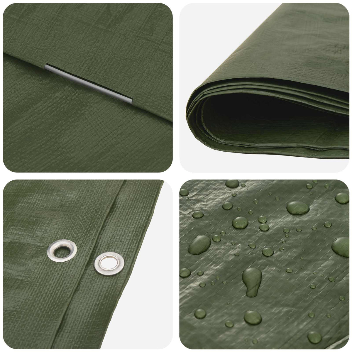 Cerada s rupama Zelena 4 x 6 m 90 gsm PE