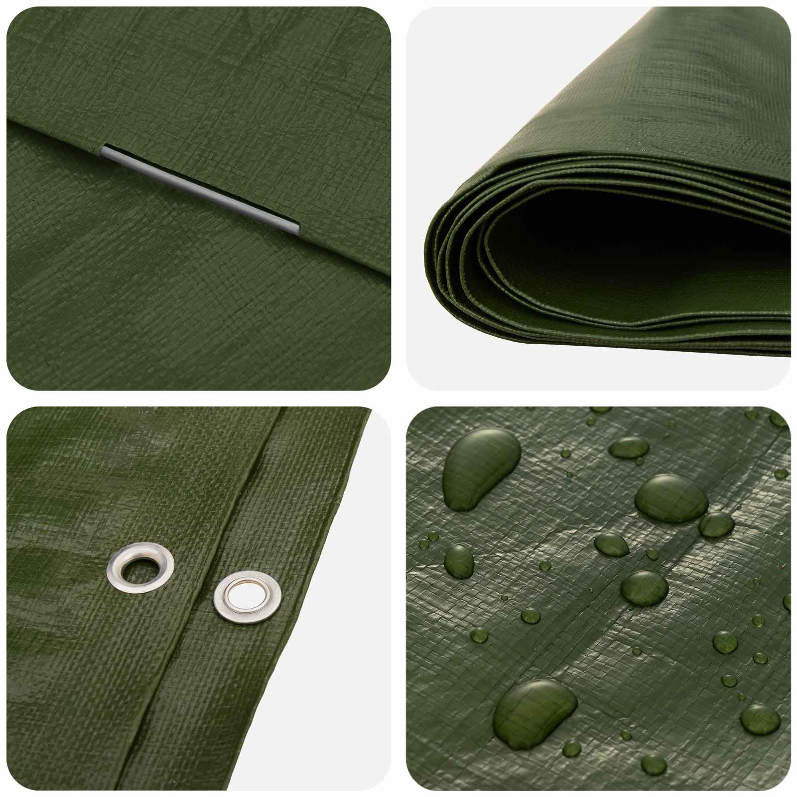 Cerada s rupama Zelena 3 x 3 m 180 gsm PE