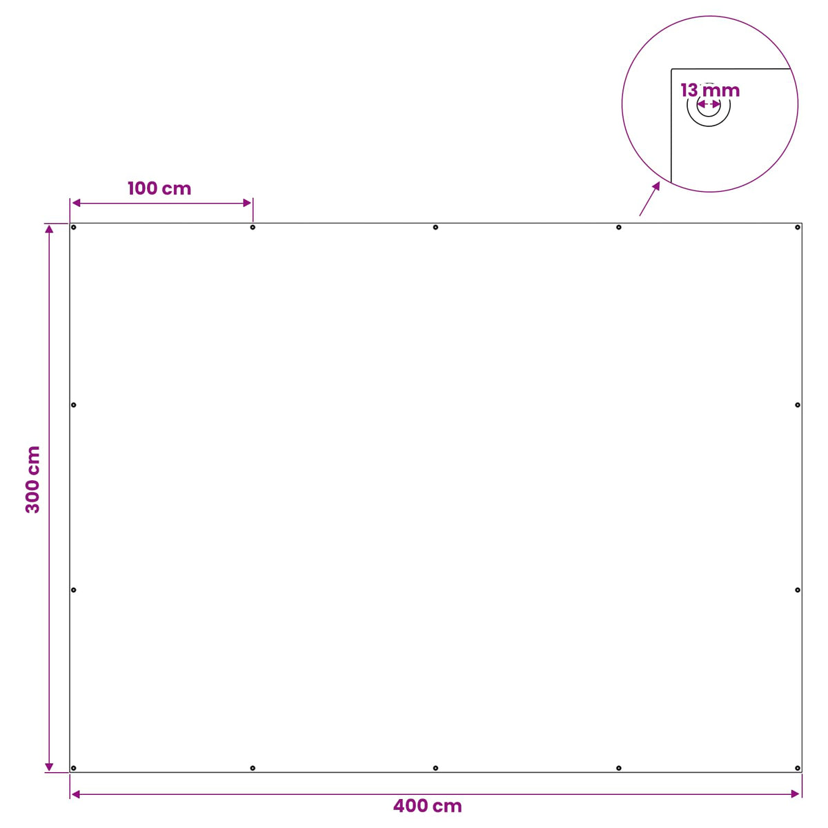 Cerada s rupama Zelena 3 x 4 m 180 gsm PE