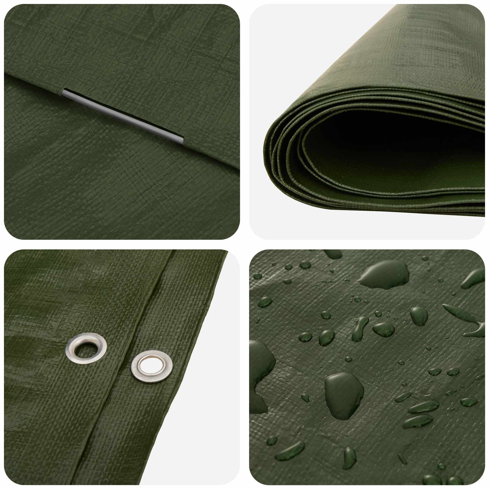 Cerada s rupama Zelena 4 x 4 m 260 gsm PE