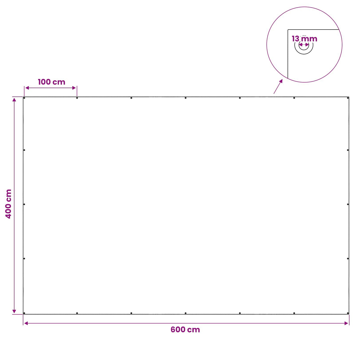 Cerada s rupama Bijela 4 x 6 m 90 gsm PE