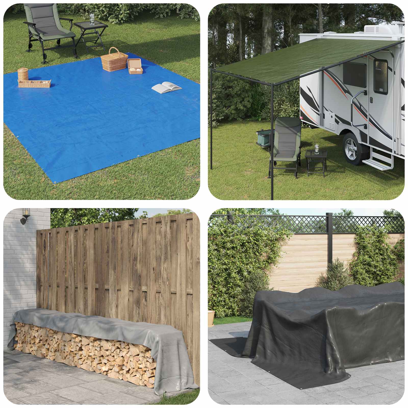 Cerada s rupama Bijela 4 x 8 m 260 gsm PE