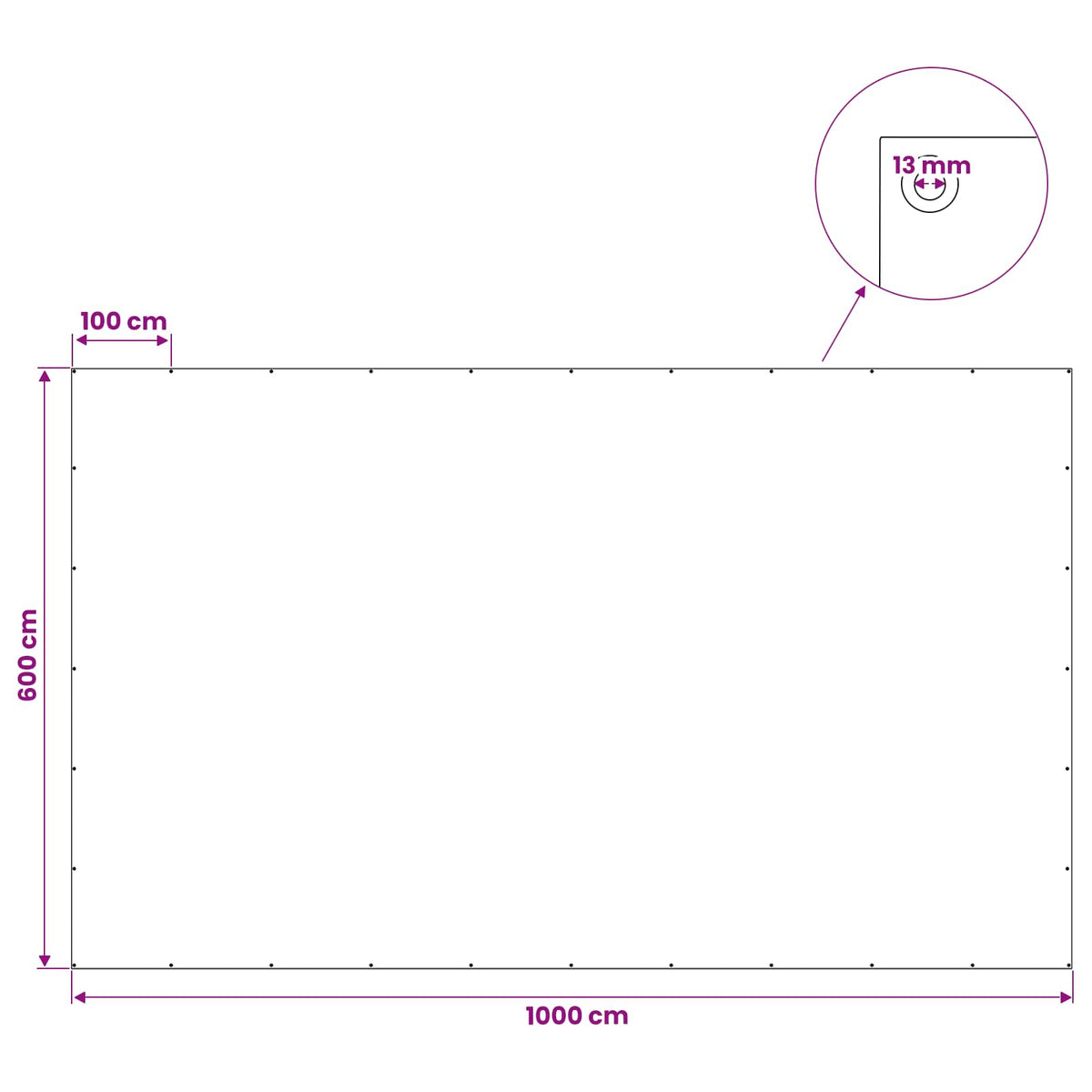 Cerada s rupama Antracit siva 6 x 10 m 90 gsm PE